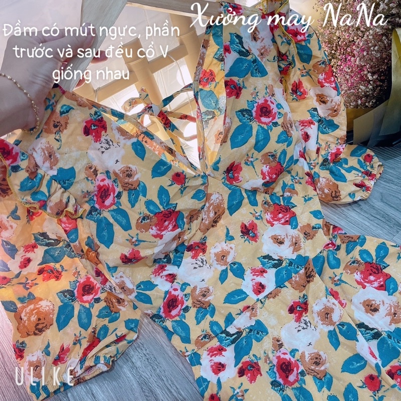 Đầm maxi thiết kế cổ V