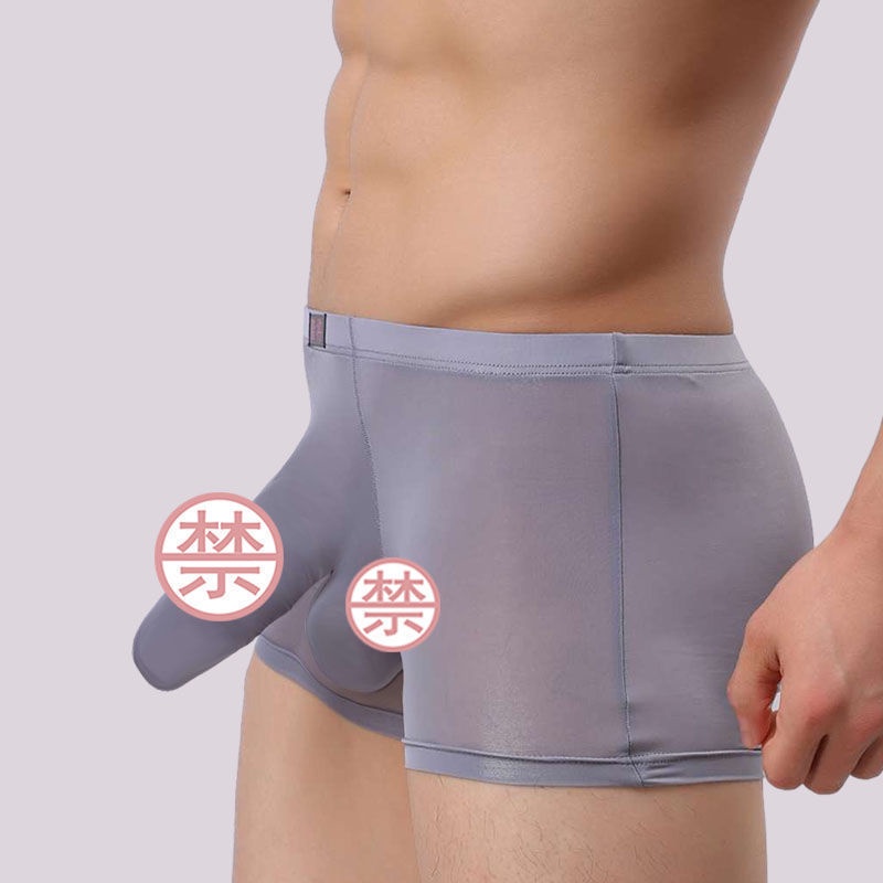Quần Lót Boxer Vải Lụa Lạnh Siêu Mỏng Hình Vòi Voi Gợi Cảm Cho Nam