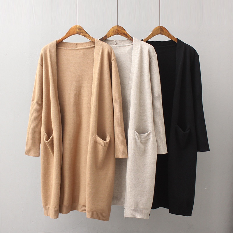 Áo khoác len cardigan nữ dáng dài form rộng vải len lông Quảng Châu cao cấp YUKAGO TX66352