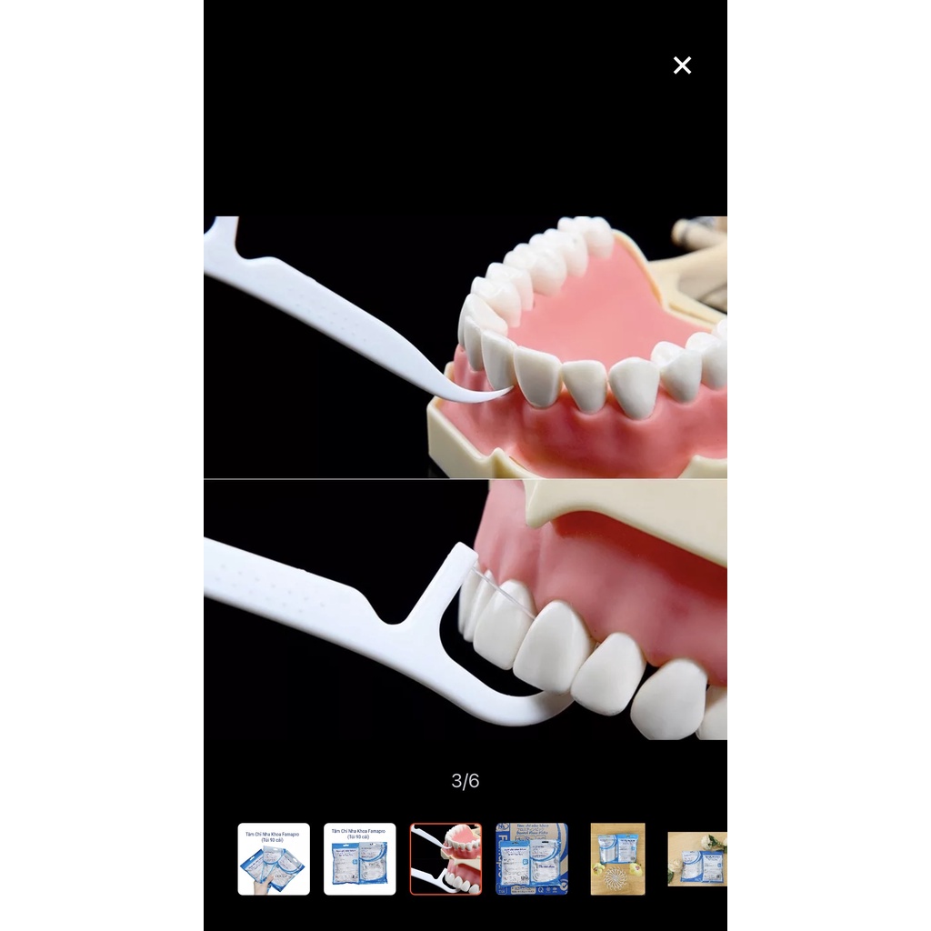 Hộp 50 cây tăm chỉ nha khoa xỉa răng bảo vệ nướu thương hiệu Famapro