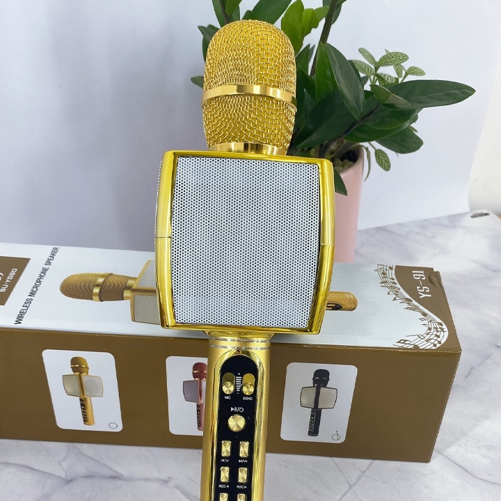 Micro Karaoke Bluetooth YS-91 Mic không dây có chỉnh giọng hỗ trợ ghi âm thẻ nhớ bass chuẩn BH6 tháng FREE SHIP