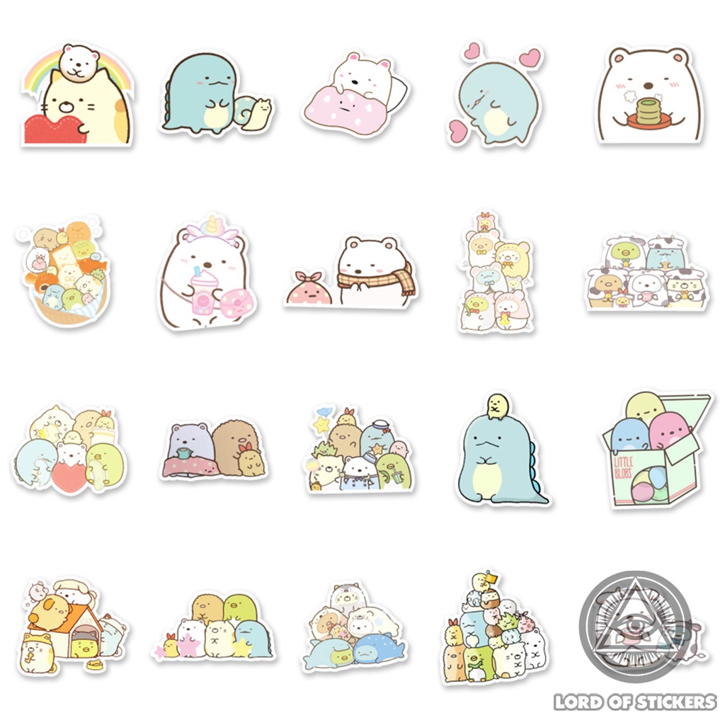 Set 50 Nhãn Dán Sticker Cute Phong Cách Hoạt Hình Dễ Thương Chống Thấm Nước Trang Trí Mũ Bảo Hiểm, Ván Trượt, Vali, Sổ