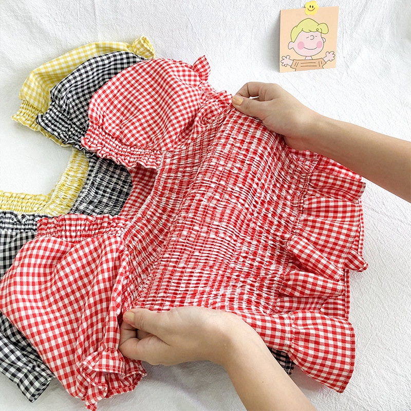 Áo Kiểu Tay Phồng Có Nút Cho Bé Gái