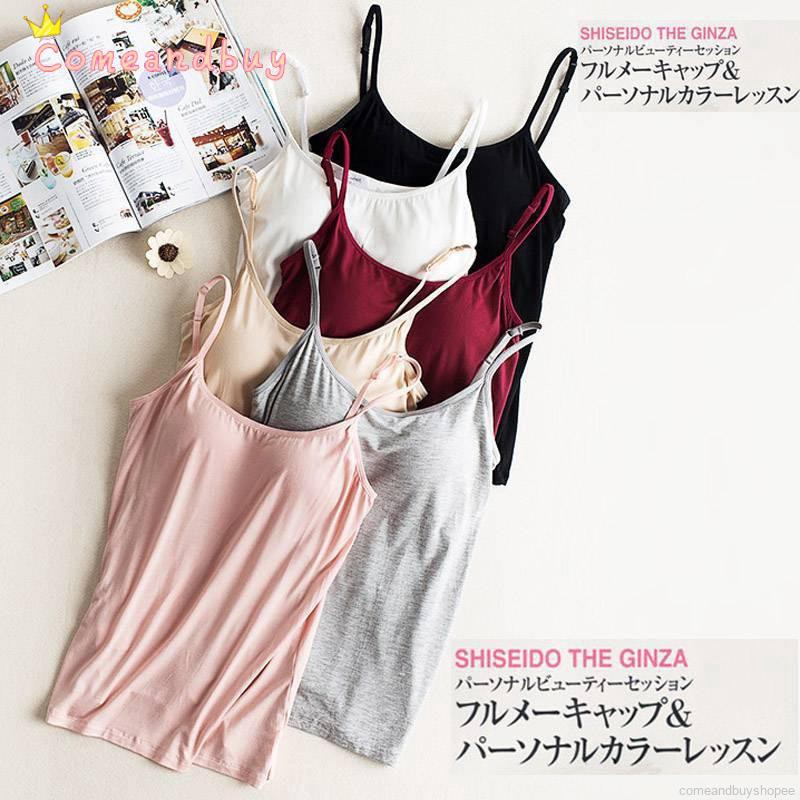 Áo Tank Top kèm mút nâng ngực thiết kế màu trơn thanh lịch