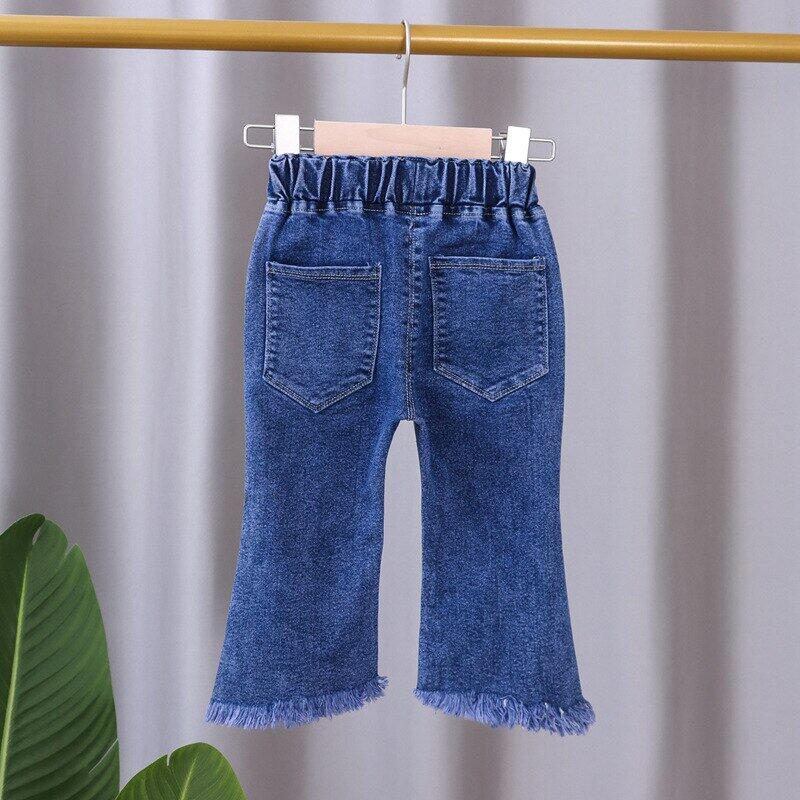 Quần Jeans Lửng Phối Nơ Xinh Xắn Cho Bé Gái 1-5 Tuổi