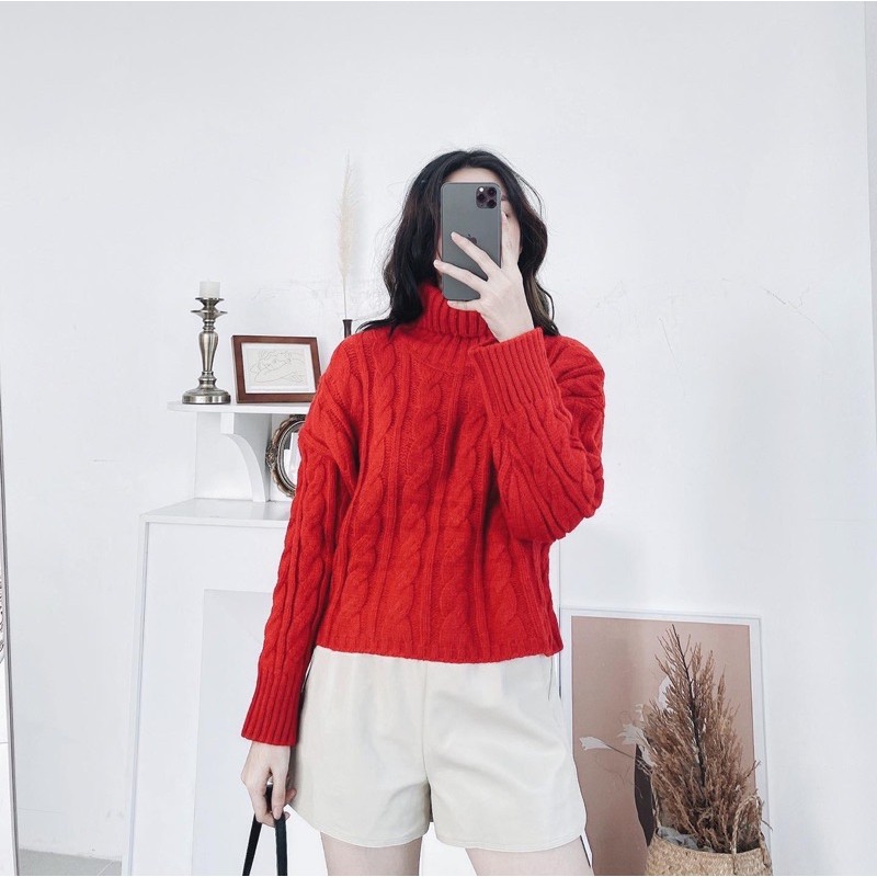 Áo len thừng cổ lọ ( 614)