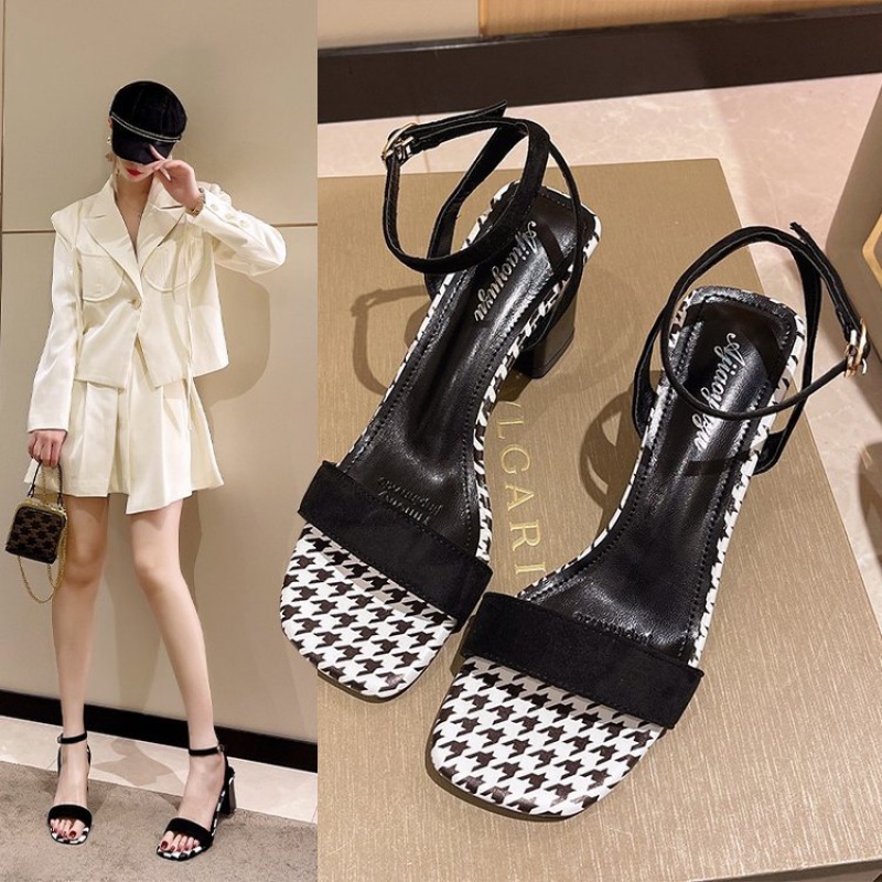 Giày Cao Gót Mũi Vuông Phong Cách Mới 2022 Thời Trang Mùa Hè Cho Nữ