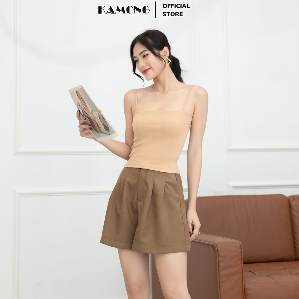 Áo hai dây thun nữ cao cấp KAMONG vải cotton 100% co dãn tốt A133 | BigBuy360 - bigbuy360.vn