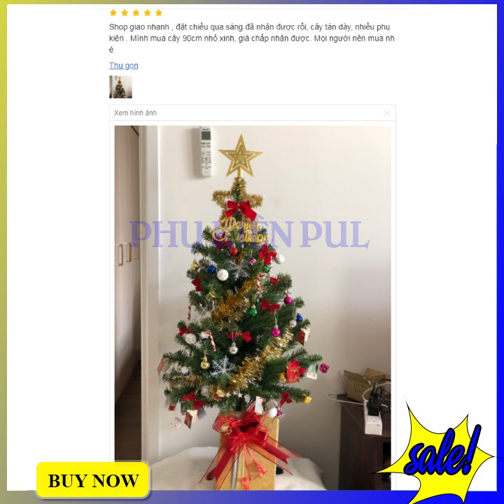 Cây Thông Noel Cao 90Cm Kèm Đồ Trang Trí