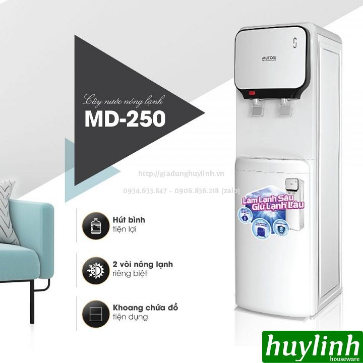 [Mã ELHAMS5 giảm 6% đơn 300K] Cây nước nóng lạnh Mutosi MD-250 - Làm lạnh bằng Block