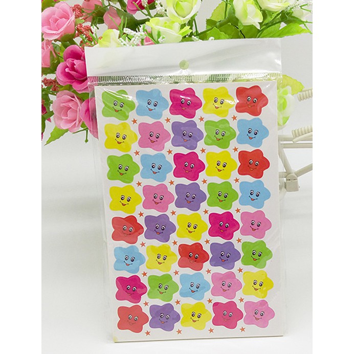 set 10 tờ sticker táo, mặt cười, sao (được chọn mẫu)