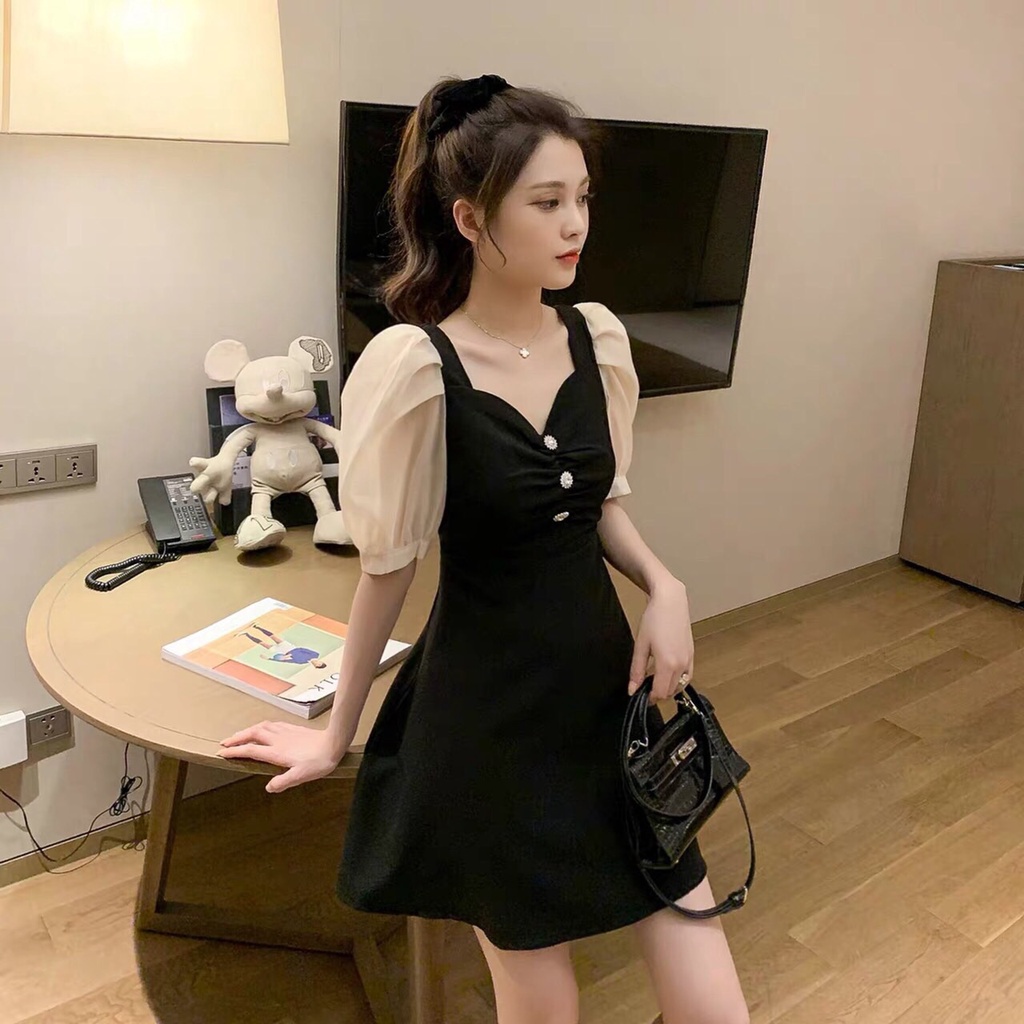 Váy công sở liền tay bồng