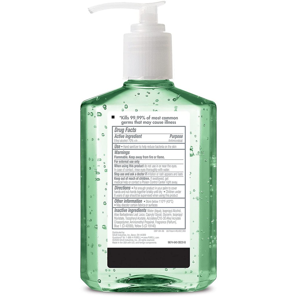 Gel rửa tay khô diệt khuẩn Purell Advanced Hand Sanitizer Soothing Gel 236ml, 59ml