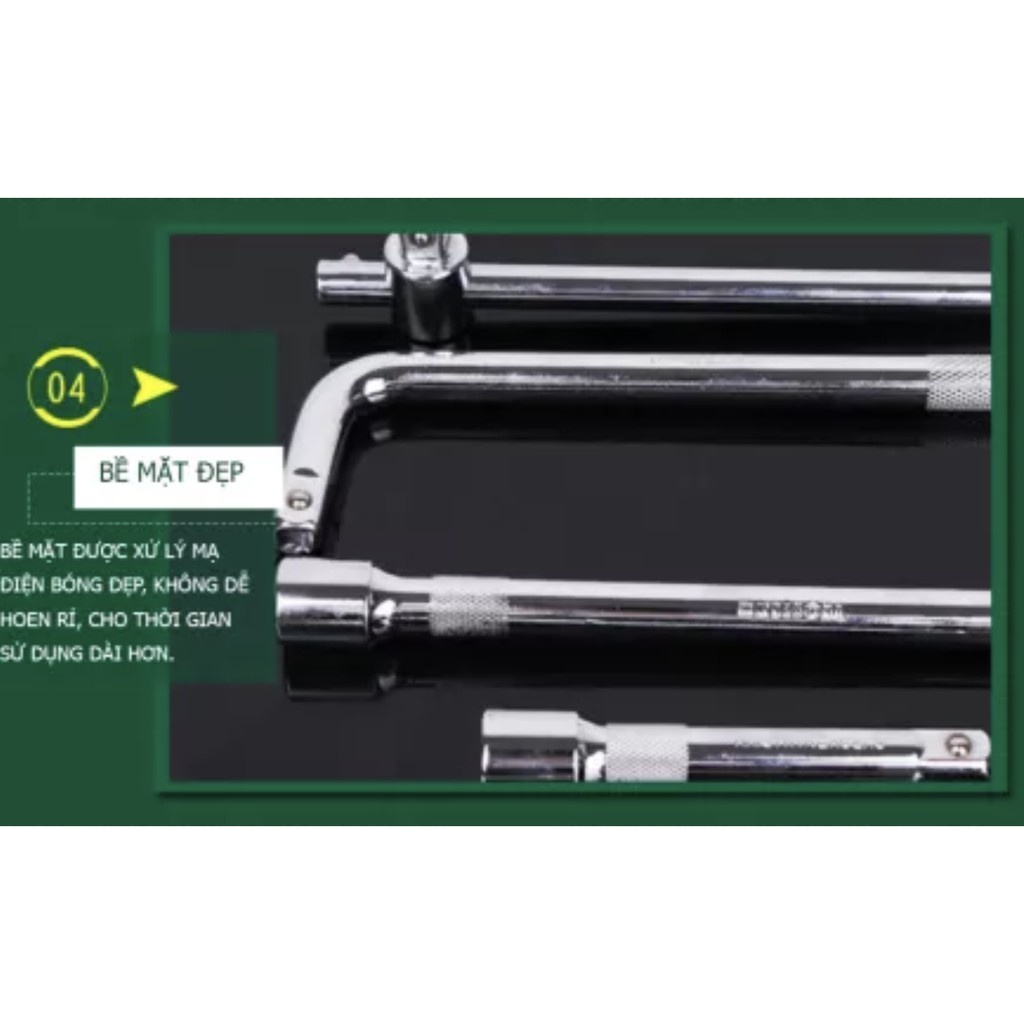 Bộ khẩu chữ L, thanh trượt gồm 4 chi tiết 10inch - Một sản phẩm của Tuosen (Bộ 4 chi tiết)