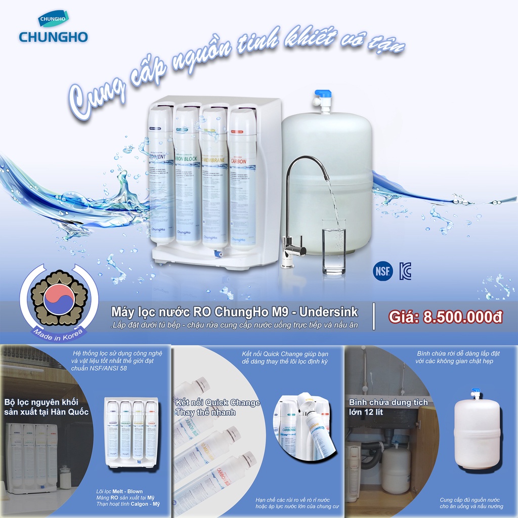 Lõi lọc số 2 Carbon Block Chungho M9 Undersink