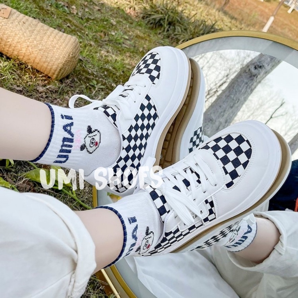 [LOẠI 1-SẴN] Giày Thể Thao Nữ Đế Bằng Bánh Mì Basic mã PAS Caro vải canvas bata mới hot phong cách đẹp cá tính Hàn Quốc