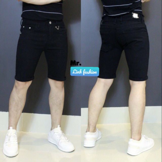 [Mã FASHIONT4MA2 giảm 10K đơn 50K] Quần body nam Quần short jean nam có giãn short jean đen trắng trơn rách