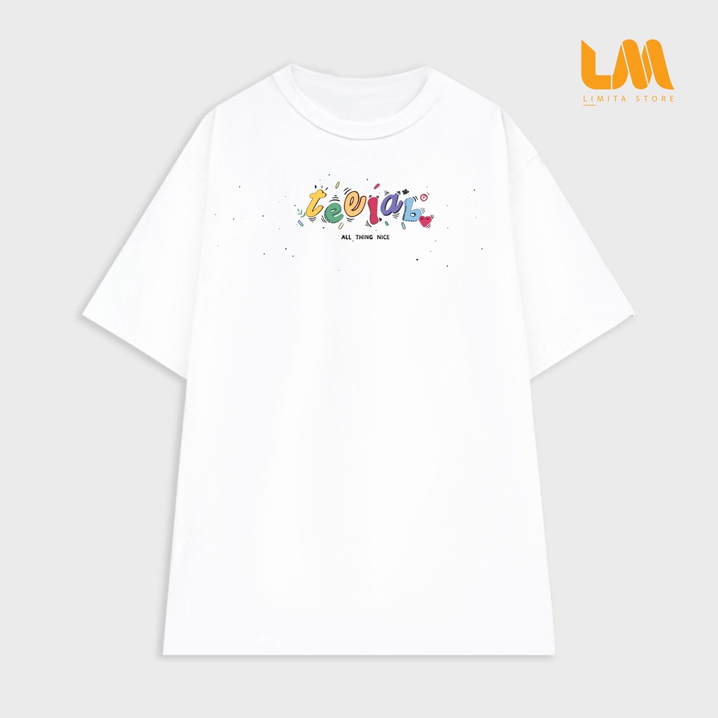 Áo thun cotton nam nữ  Teelab.Color dáng rộng limita(V69)