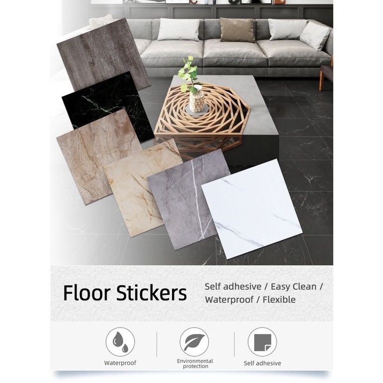 Miếng Dán Sàn Nhà Giả Đá Hoa Cương Chất Liệu PVC Chống Thấm Nước Kích Thước 30*30cm 2022