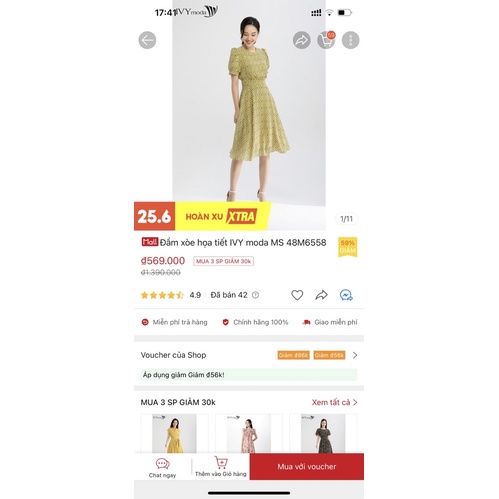 Đầm size S Ivy moda