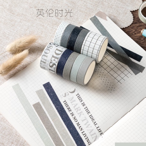 Bộ 10 Cuộn Băng Keo Dán Trang Trí Sổ Tay / Nhật Ký DIY Hình Quả Đào Phong Cách Hàn Quốc