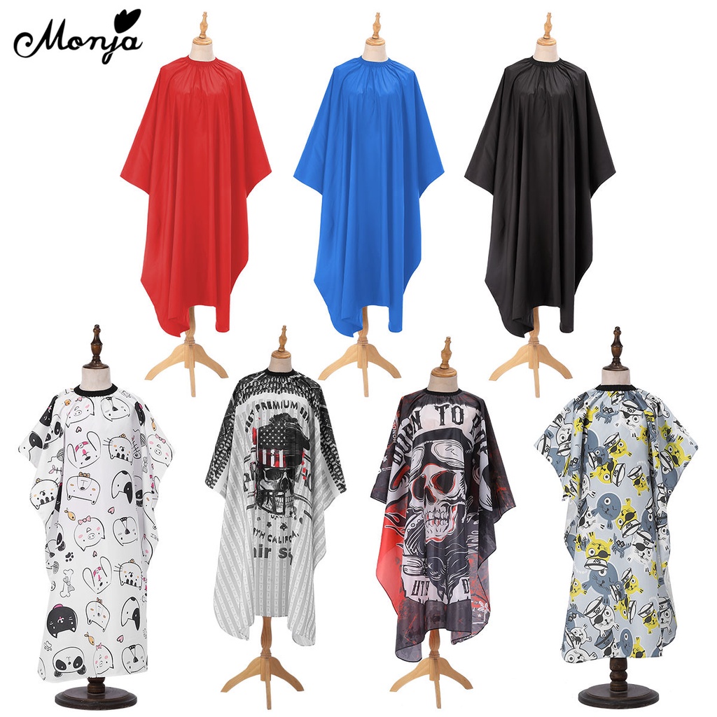 MONJA Áo Choàng Cắt Tóc Chuyên Nghiệp Bảo Vệ Chống Thấm Nước Dành Cho Người Lớn Trẻ Em