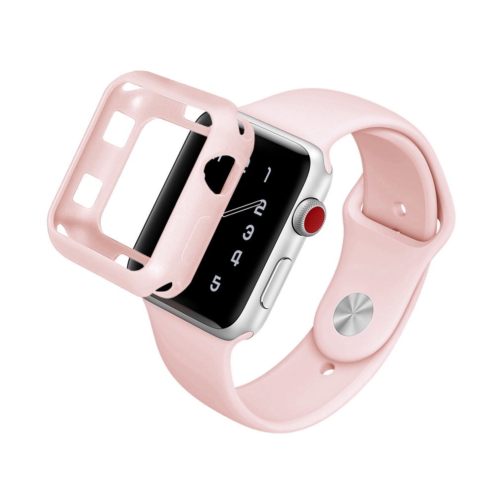 Ốp Silicone Mềm Bảo Vệ Cho Đồng Hồ Thông Minh Apple Watch 38mm 42mm 40mm 44mm series 6 SE 5 4 3 2 1