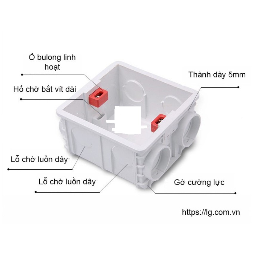 ĐẾ Ổ ĐIỆN ÂM TƯỜNG CHO Ổ CẮM ĐIỆN VUÔNG CAO CẤP