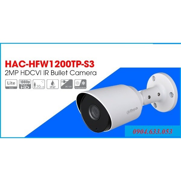 Camera HDCVI DAHUA DH-HAC-HFW1200TP-S3