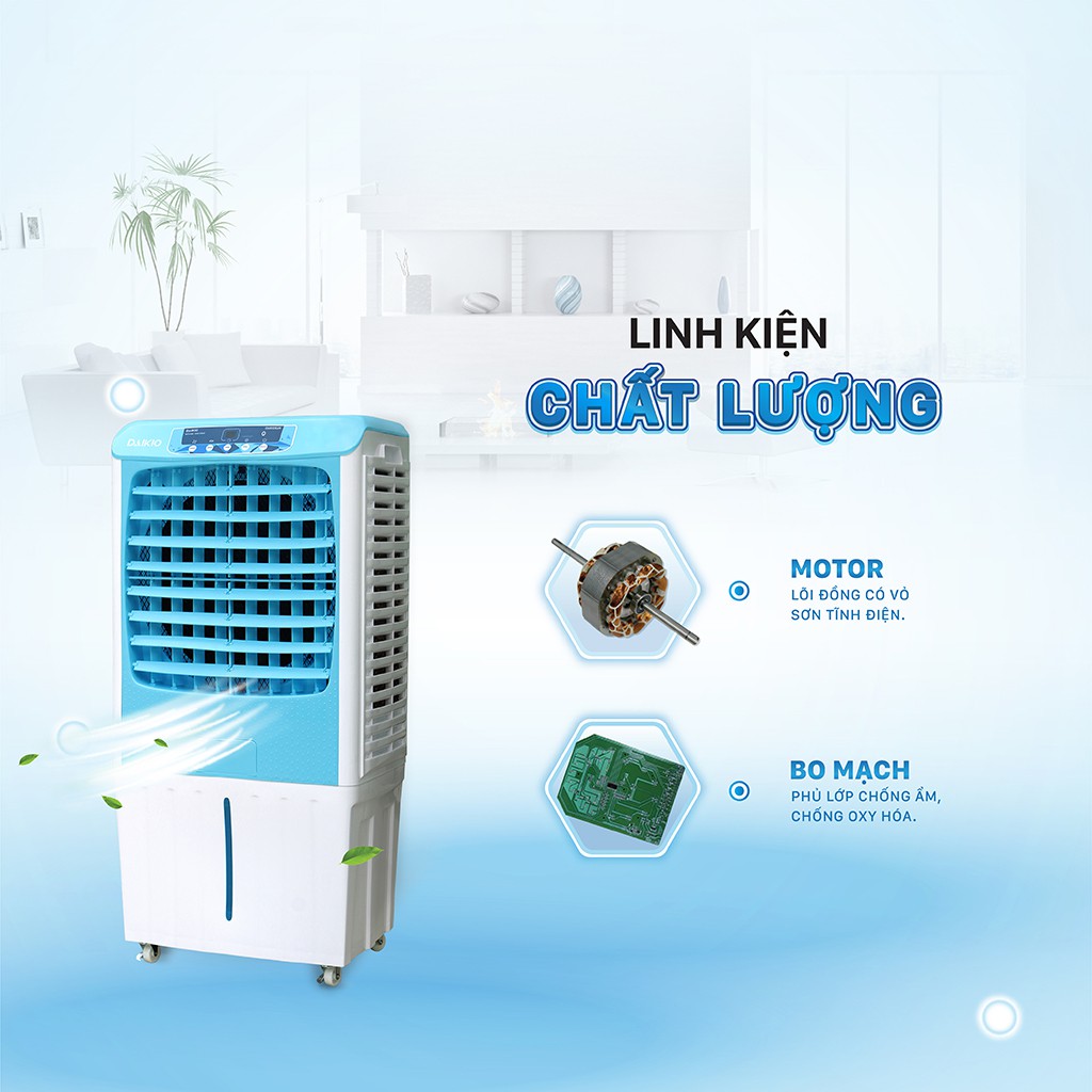 Máy làm mát không khí Daikio DKA-04000A cao cấp - Quạt điều hòa hơi nước Daikio sức gió 4000m3/h