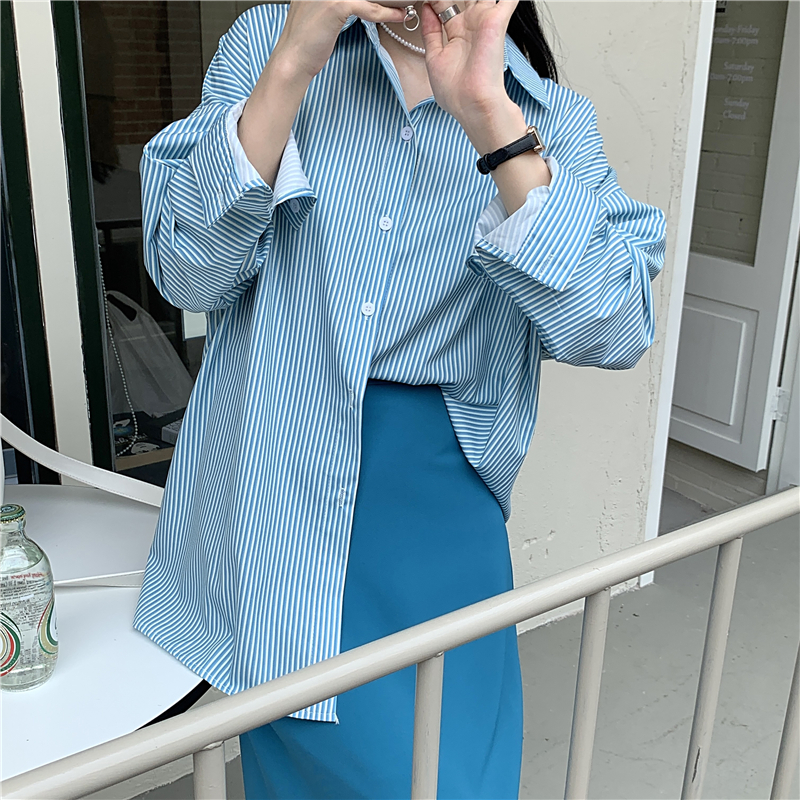 Áo sơ mi tay dài kẻ sọc thời trang thịnh hàng cho nữ
