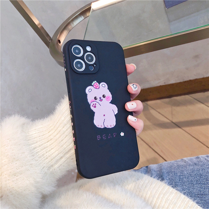 Ốp Lưng In Hình Gấu Brown Và Thỏ Cony Đáng Yêu Cho Iphone12 Pro Max Xr Xs 7 / 8plus