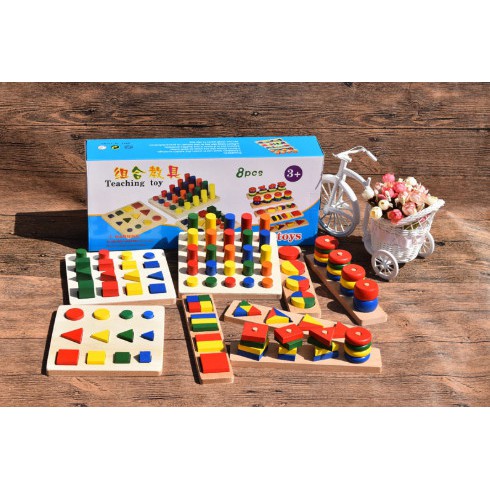 Bộ giáo cụ 8 món Montessori bằng gỗ