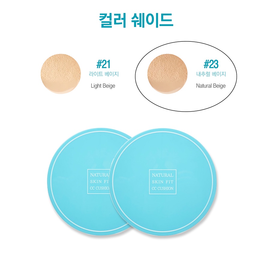 Phấn nước che khuyết điểm siêu lì Thelavicos Natural Skin Fit CC Cushion_Mỹ phẩm Hàn Quốc chính hãng