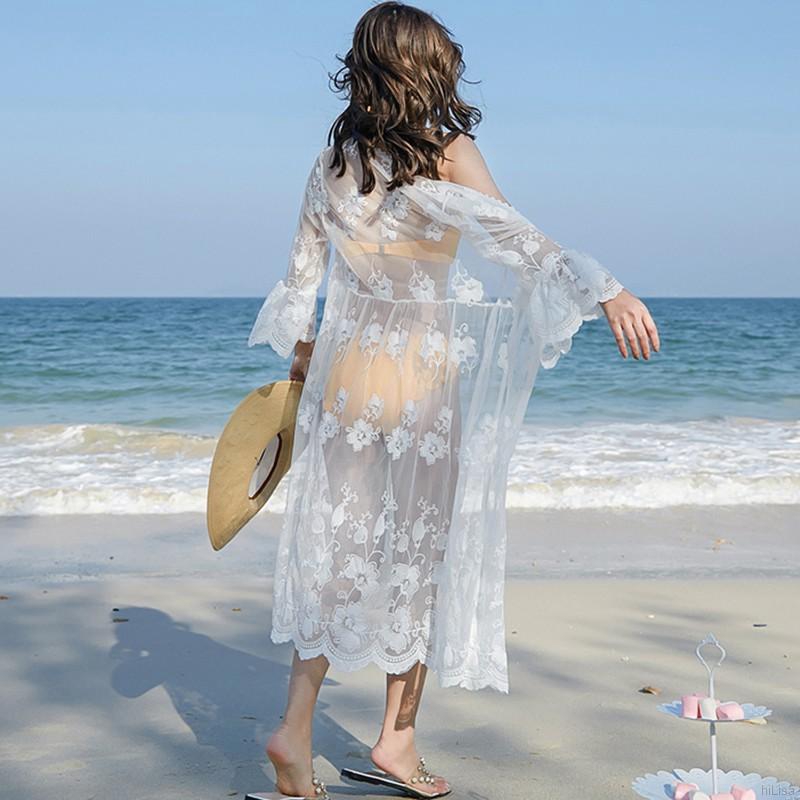 [Lisa]Fashion New Holiday Style Trumpet Sleeves Lace Long Sunscreen Cardigan | BigBuy360 - bigbuy360.vn