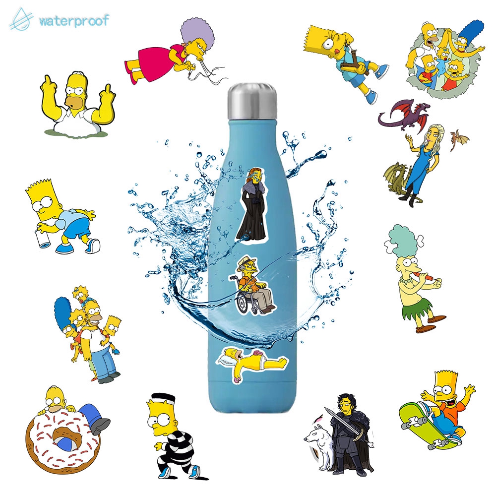 Set of 50 Cartoon Waterproof Simpson Stickers