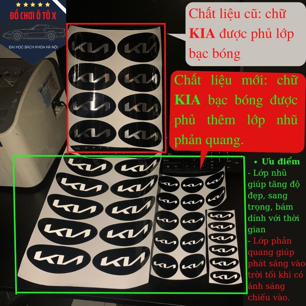 LOGO KIA SELTOS phản quang, phủ nhũ mới 2022, decal LOGO KIA SELTOS