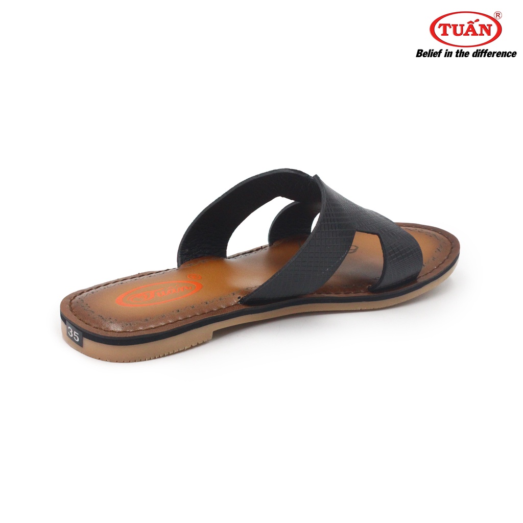 Dép nữ bệt quai da bò đế bằng thương hiệu Tuấn UXHU-B94