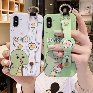 Ốp điện thoại họa tiết khủng long có dây đeo cho iPhone 12 11 Pro max xr xs i8 i7