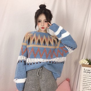 áo len ulzzang áo len nữ đẹp áo len dày thổ cẩm dáng form dài rộng tay dài kiểu dáng hàn quốc