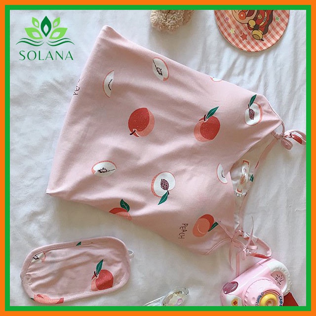 Váy ngủ hai dây đầm ngủ thun mềm mịn có đệm ngực đuôi xếp li SOLANA