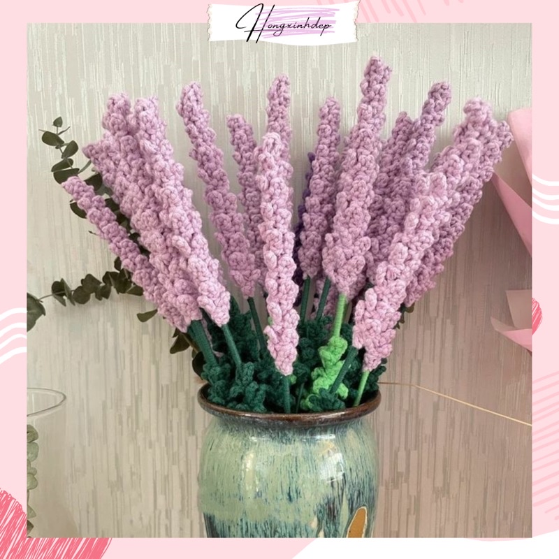 Hoa lavender bằng len tặng người yêu, hoa handmade trang trí, hoa len tặng người thân, tặng sinh nhật, decor nhà cửa