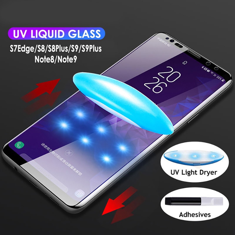 Kính cường lực bảo vệ màn hình điện thoại chống tia UV cho Samsung S10 S8 S9 Plus S10E Note 9 Note 8 10 Pro S7 Edge