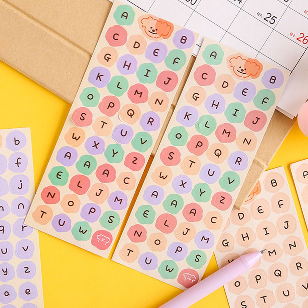 Miếng dán trang trí hình chữ cái tiếng anh hoạt hình phong cách hàn quốc diy