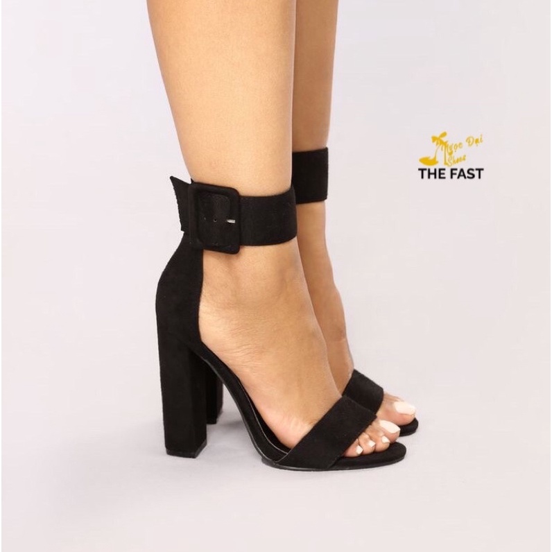 Giày xăng đan gót vuông cao khoá bản to NĐ76