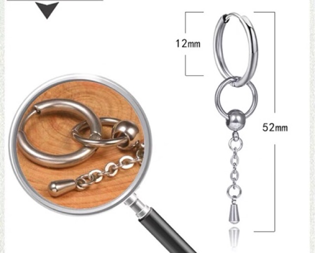 Khuyên tai hipster thép titan vòng tròn thả MID45