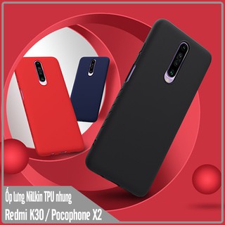 Ốp lưng cho Xiaomi Redmi K30 / Pocophone X2 nhựa TPU dẻo màu, mặt trong vải nhung Nillkin