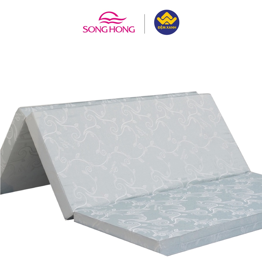 [Hàng chính hãng - có bảo hành] Đệm Sông Hồng bông ép tinh khiết vải gấm 160x200x15