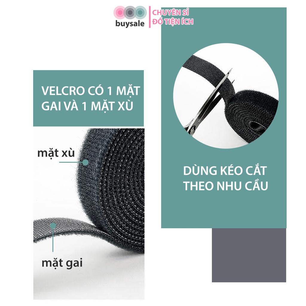 Dây dính vãi Velcro buộc gọn dây điện dây cáp_Buysales_BSPK183