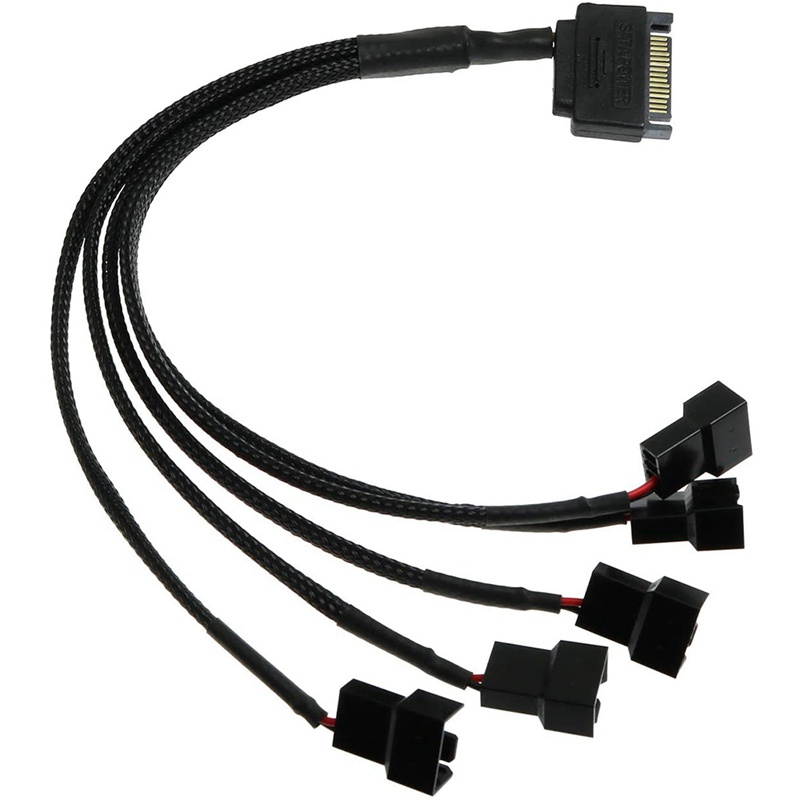 15-Pin SATA to 5 Fan Adapter Cable SATA to 3 Pin/4 Pin PMW PC Case Fan Power Adapter Cable,Cooling Fan Y Splitter Cable